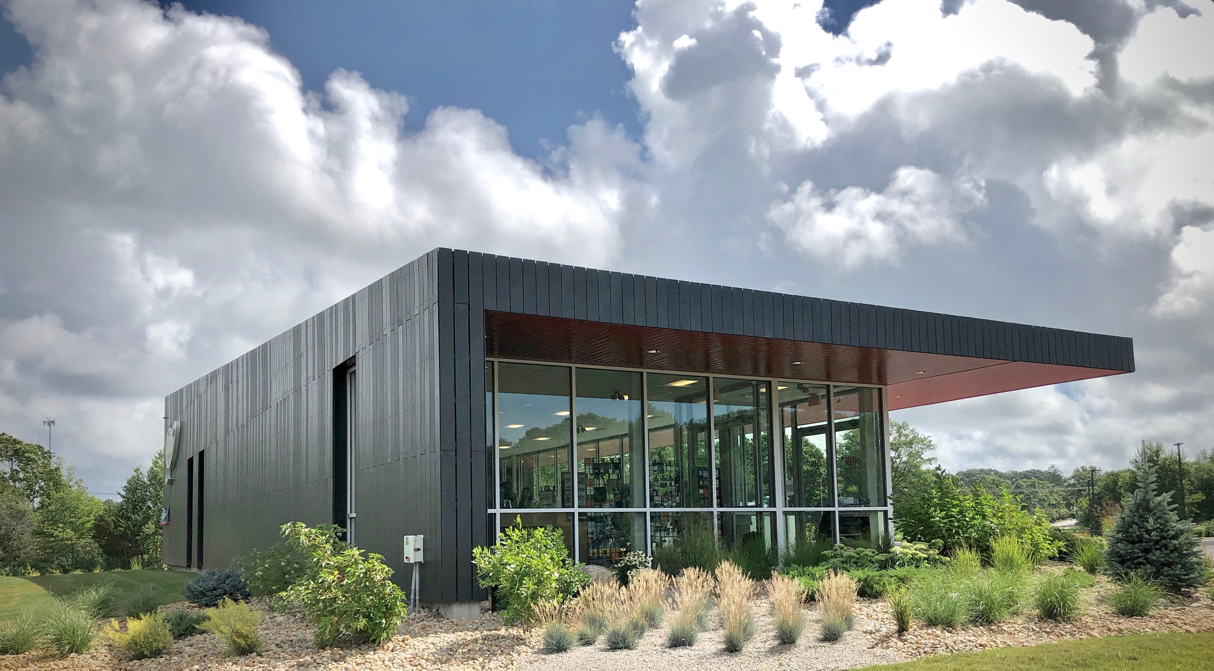 AAA Northeast in East Providence (recently completed project by Studio MEJA with John O'Keefe of Sealand Landscape Design)