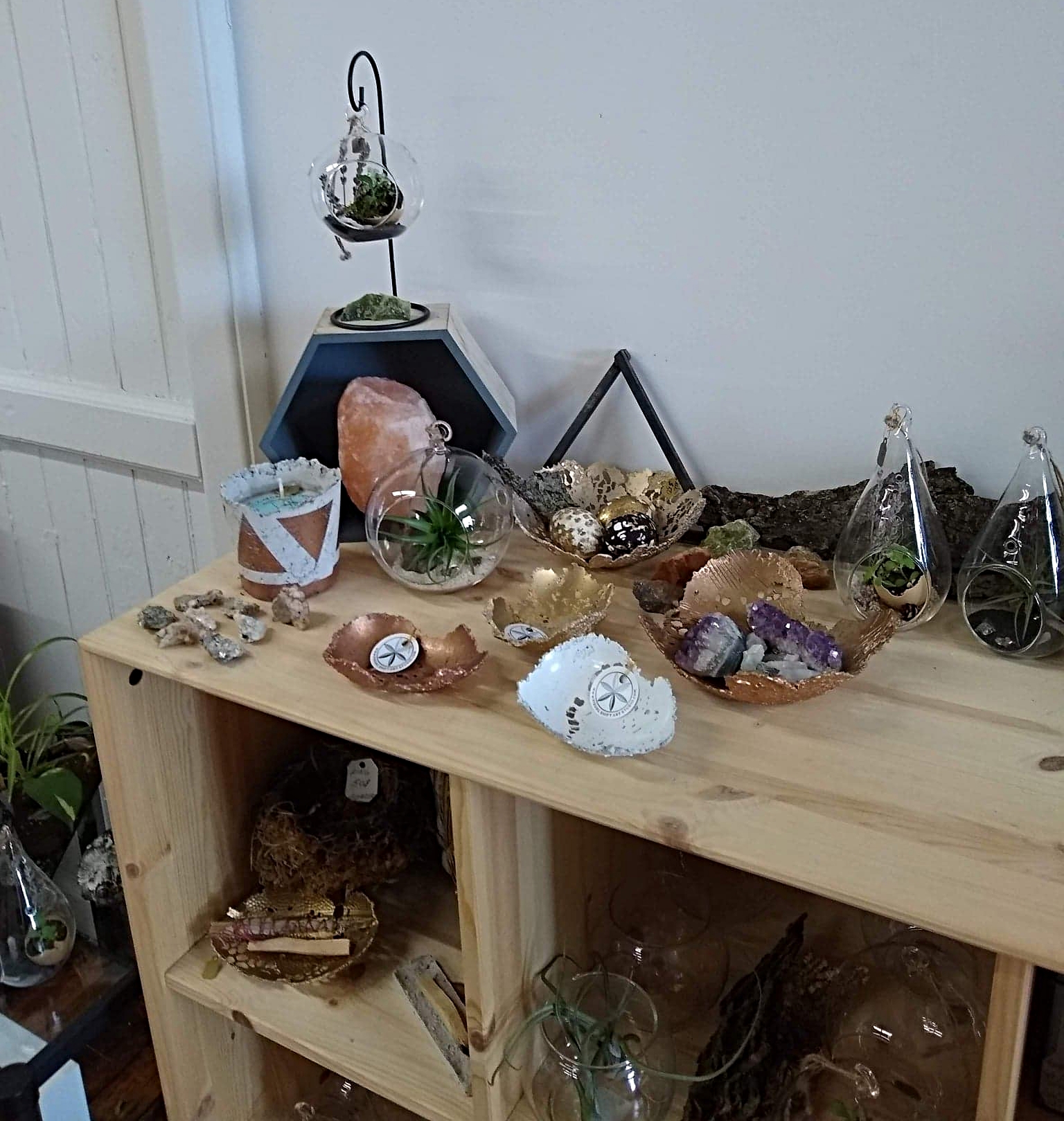 Some of Alyssa’s sculptural work displayed in her studio - visit anytime at Hope Artiste Village Suite 1205!
